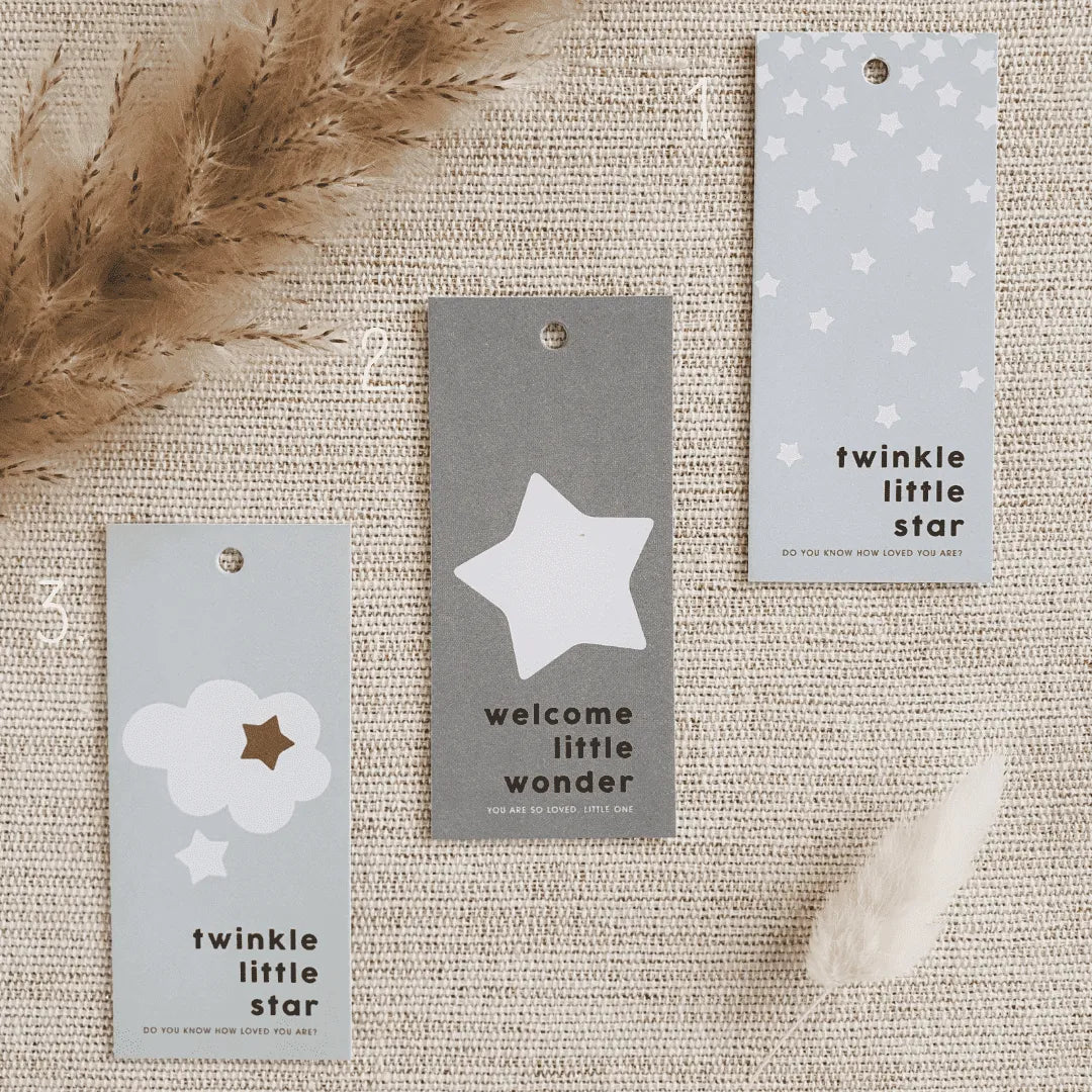 Roze cadeaulabels voor pasgeboren baby-jongens  als kraamcadeau.